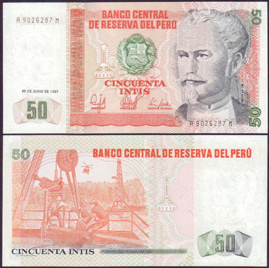 1987 Peru 50 Intis (Unc) L000714